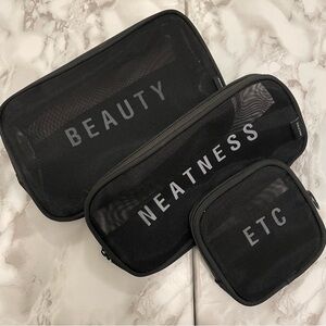 Mesh Makeup Cosmetic Bags Set
